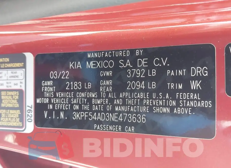 3KPF54AD3NE473636 Photo# 9