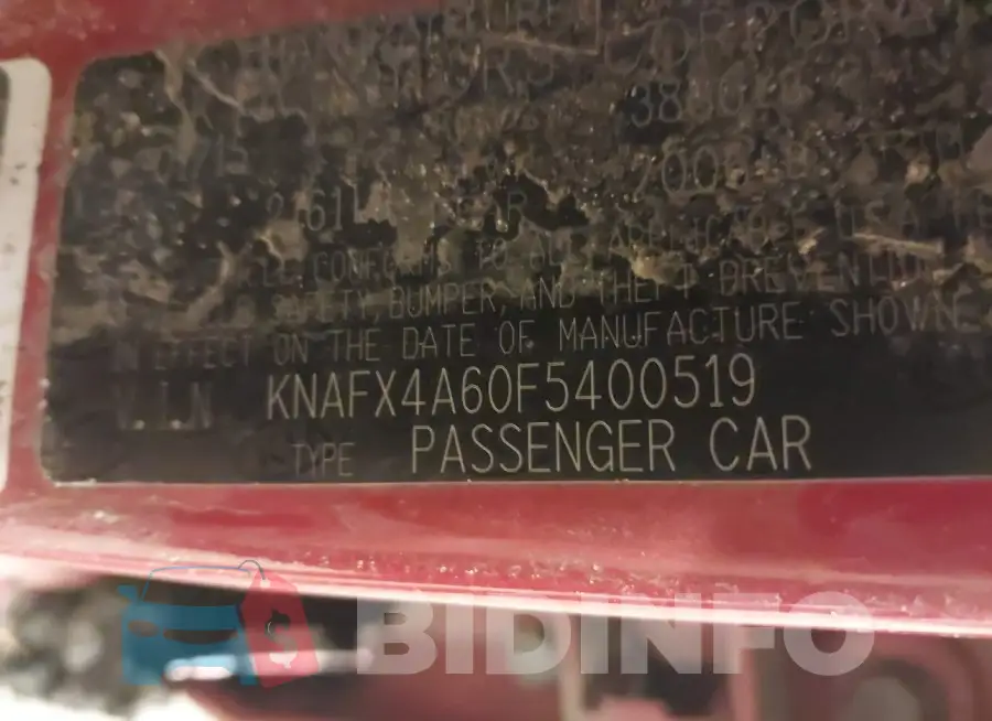 KNAFX4A60F5400519 Photo# 9