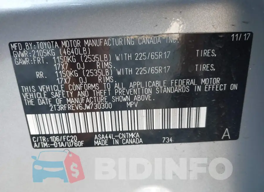 2T3RFREV6JW730300 Photo# 9