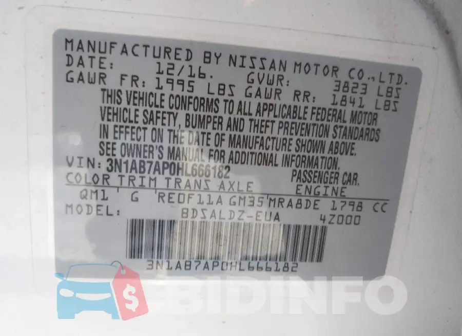 3N1AB7AP0HL666182 Photo# 9