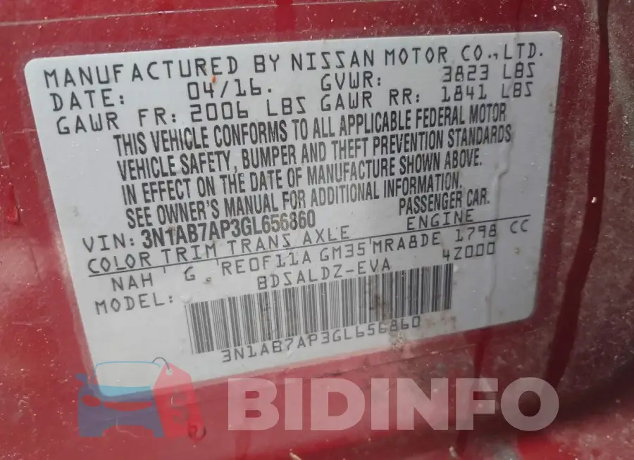 3N1AB7AP3GL656860 Photo# 9
