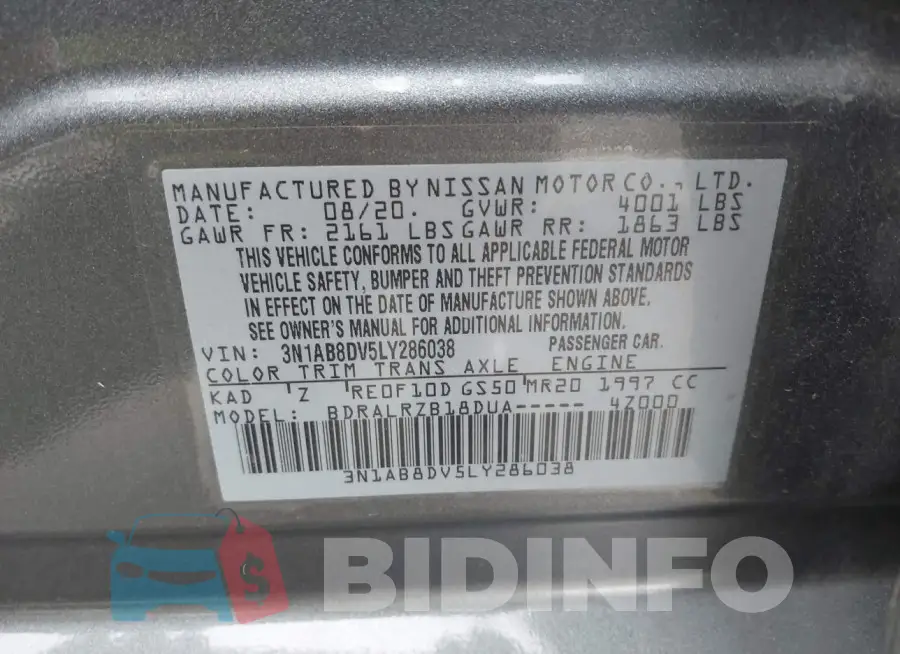 3N1AB8DV5LY286038 Photo# 9