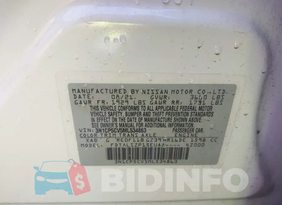 3N1CP5CV5ML534863 Photo# 9