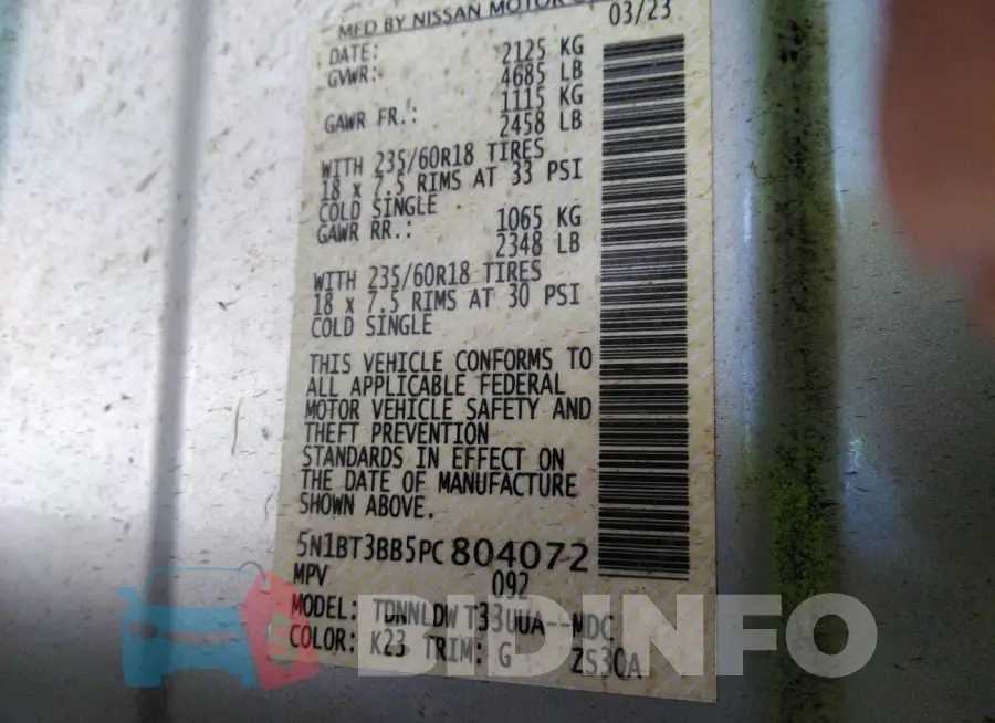 5N1BT3BB5PC804072 Photo# 9