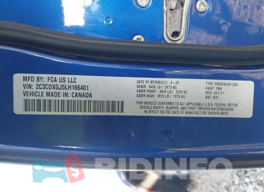 2C3CDXGJ5LH166401 Photo# 9