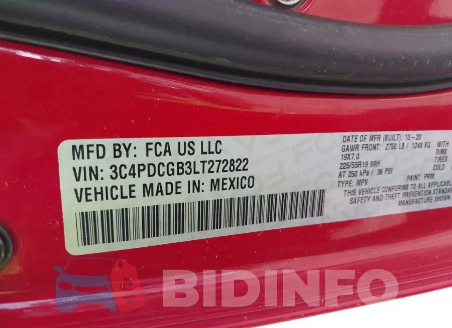 3C4PDCGB3LT272822 Photo# 9