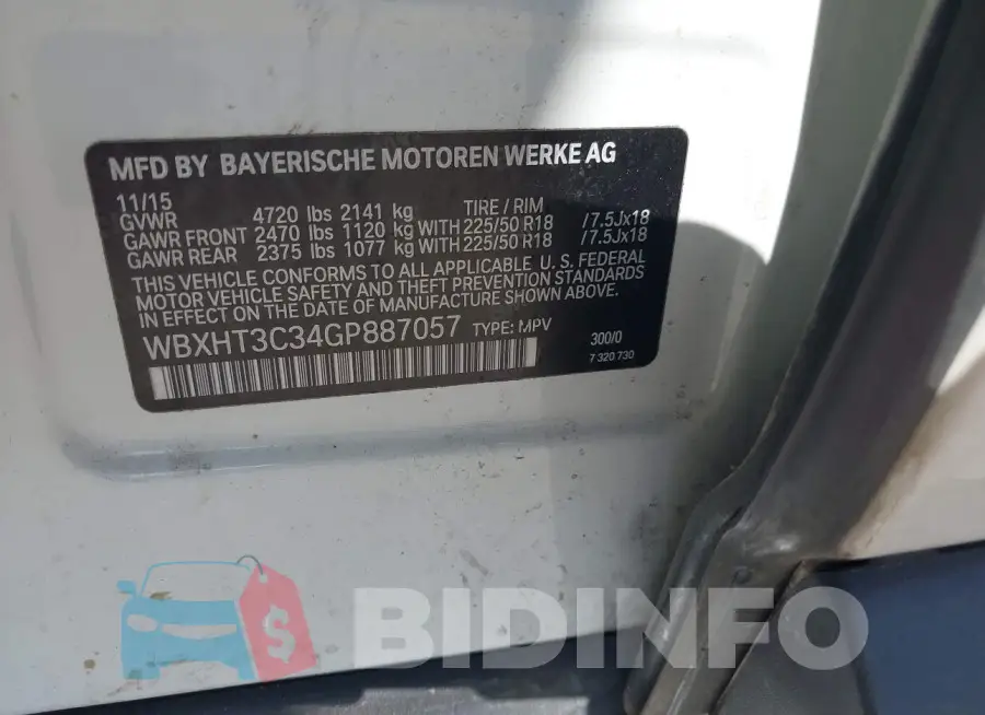 WBXHT3C34GP887057 Photo# 9