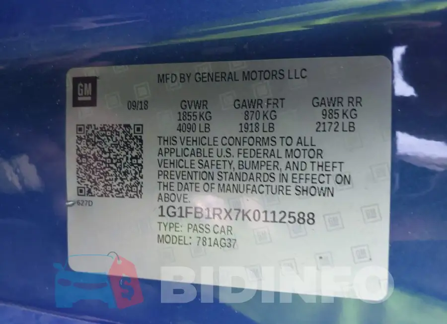1G1FB1RX7K0112588 Photo# 9