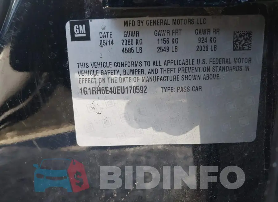1G1RH6E40EU170592 Photo# 9