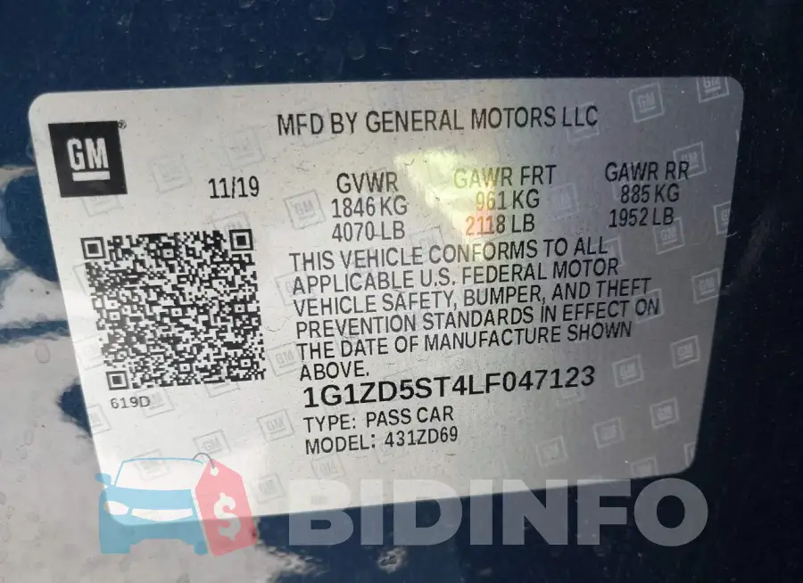 1G1ZD5ST4LF047123 Photo# 9
