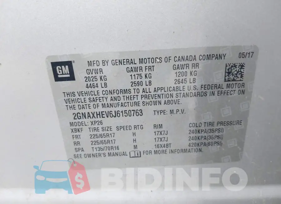 2GNAXHEV6J6150763 Photo# 9