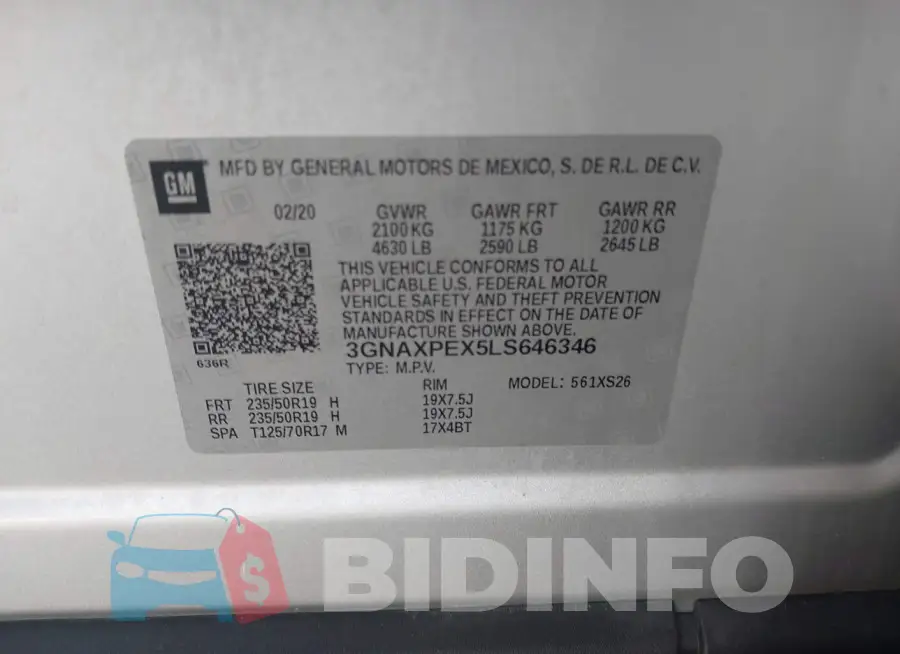 3GNAXPEX5LS646346 Photo# 9