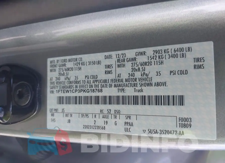 1FTEW1CP3PKG18768 Photo# 9