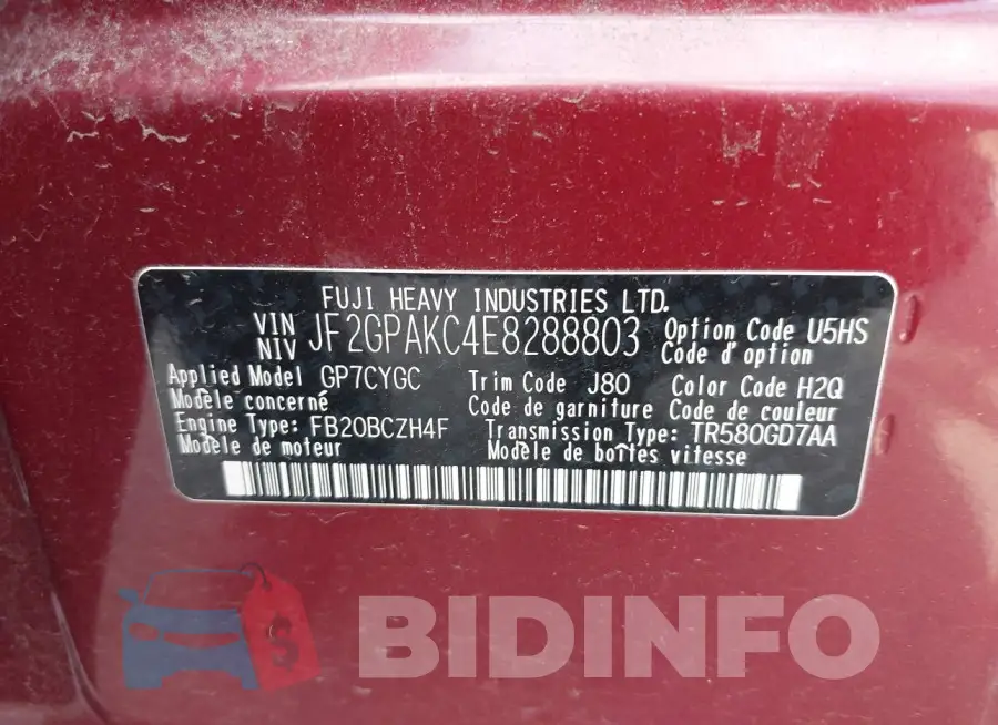 JF2GPAKC4E8288803 Photo# 9