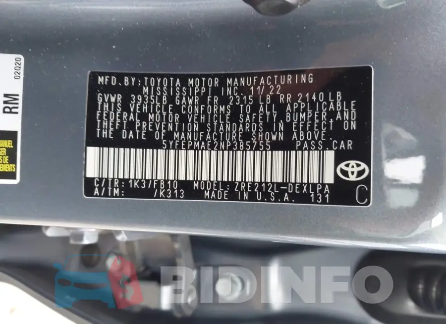 5YFEPMAE2NP385755 Photo# 9