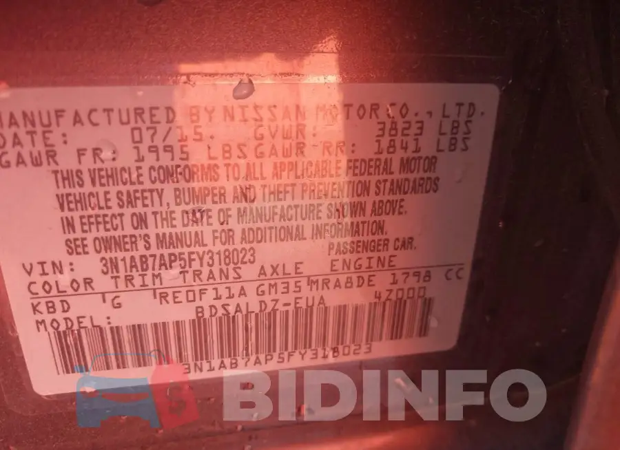 3N1AB7AP5FY318023 Photo# 9
