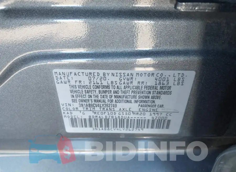 3N1AB8CV4LY262749 Photo# 15