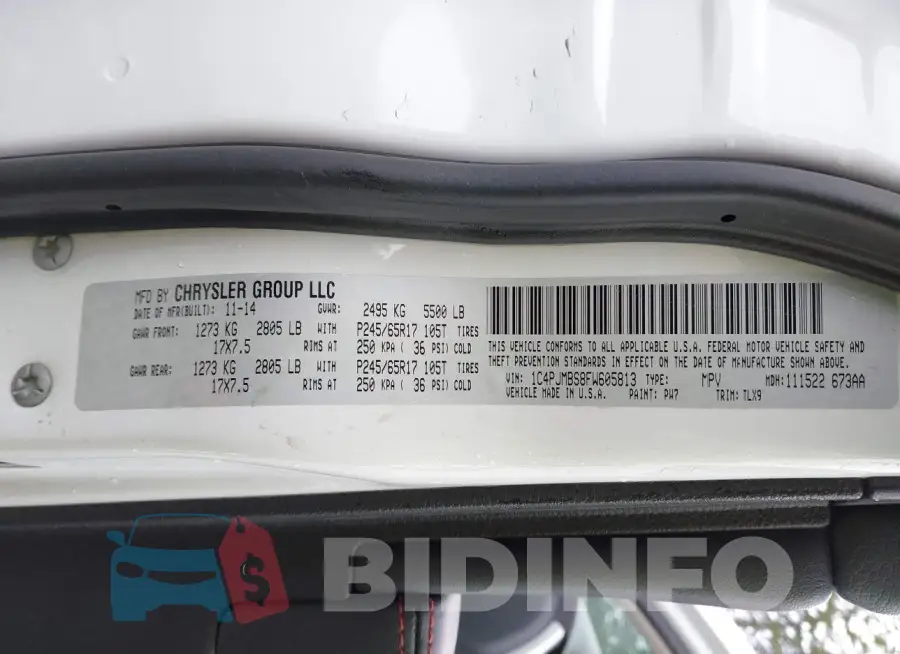 1C4PJMBS8FW605813 Photo# 9