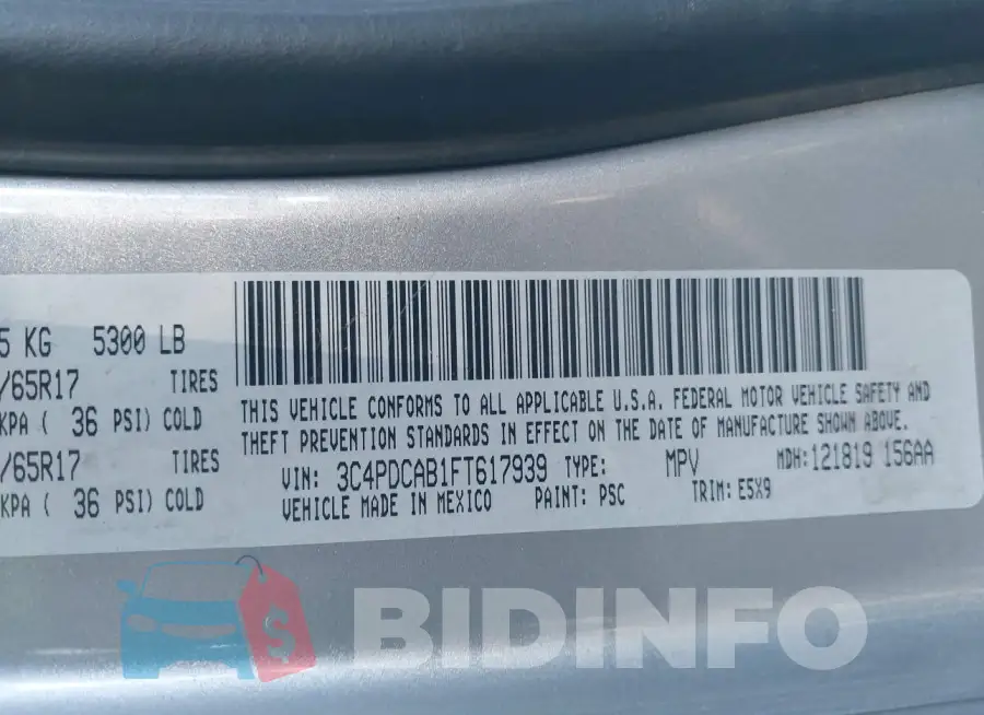 3C4PDCAB1FT617939 Photo# 9