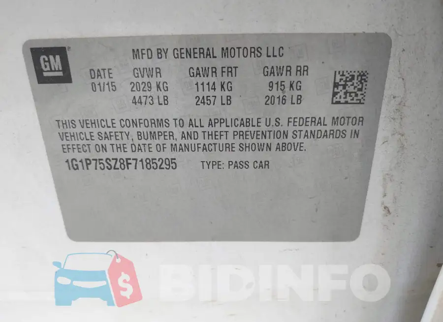 1G1P75SZ8F7185295 Photo# 9