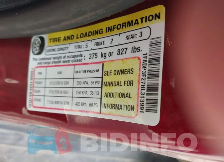 1FADP3F27HL313991 Photo# 9
