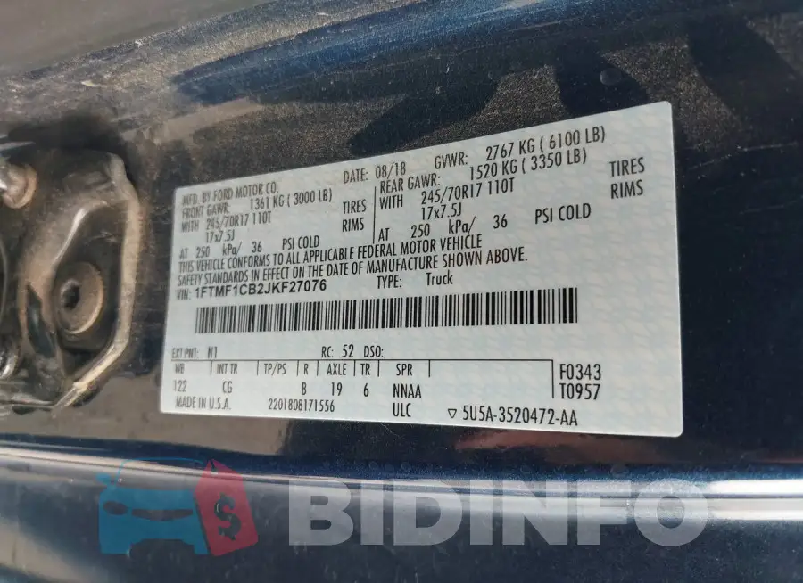 1FTMF1CB2JKF27076 Photo# 9