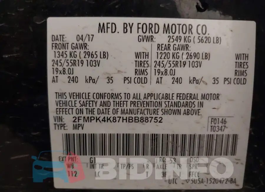 2FMPK4K87HBB88752 Photo# 9