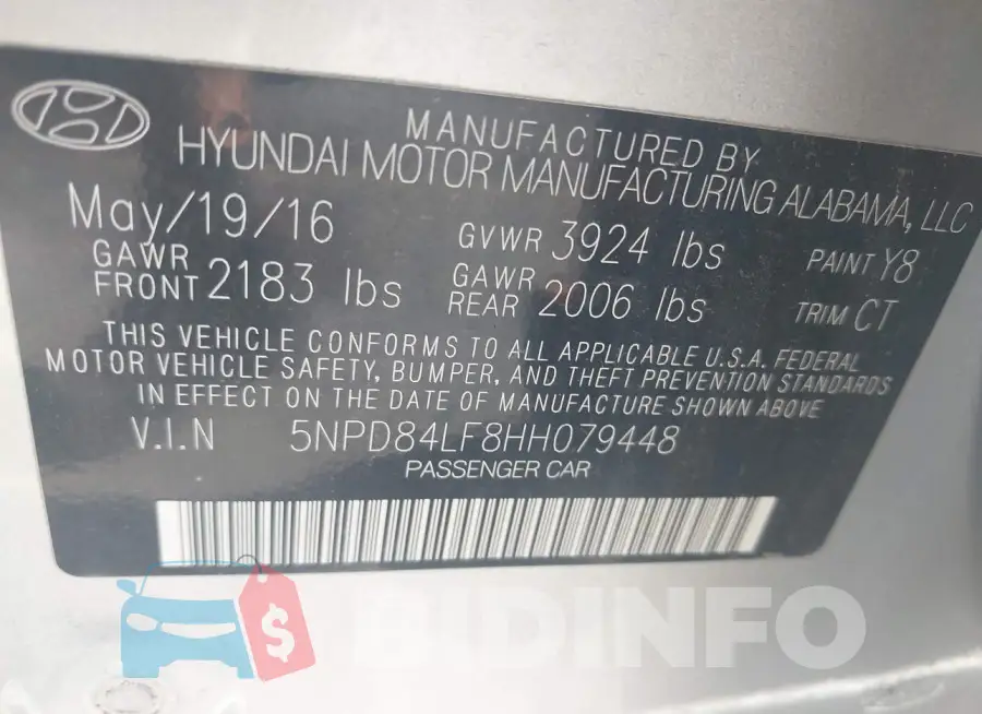 5NPD84LF8HH079448 Photo# 9
