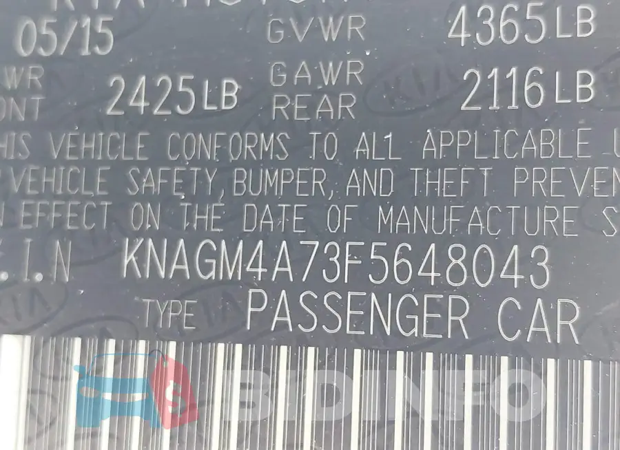 KNAGM4A73F5648043 Photo# 9
