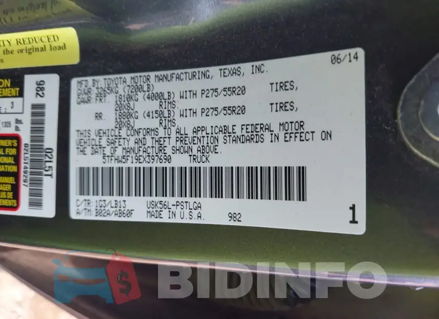 5TFHW5F19EX397690 Photo# 9