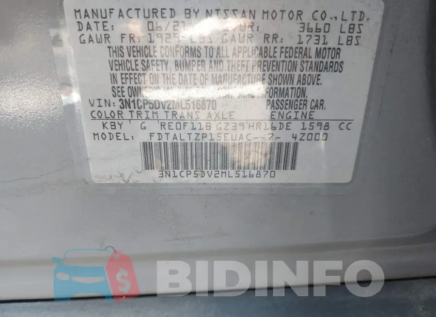 3N1CP5DV2ML516870 Photo# 9