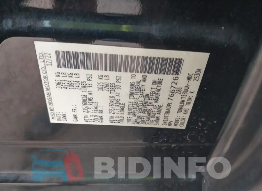 5N1BT3BA0PC766726 Photo# 9