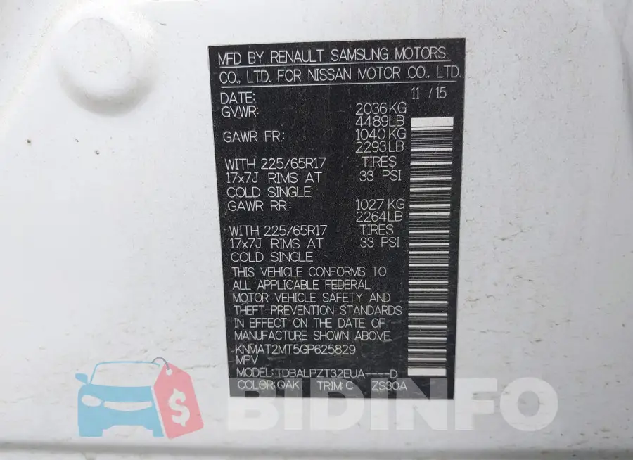 KNMAT2MT5GP625829 Photo# 9