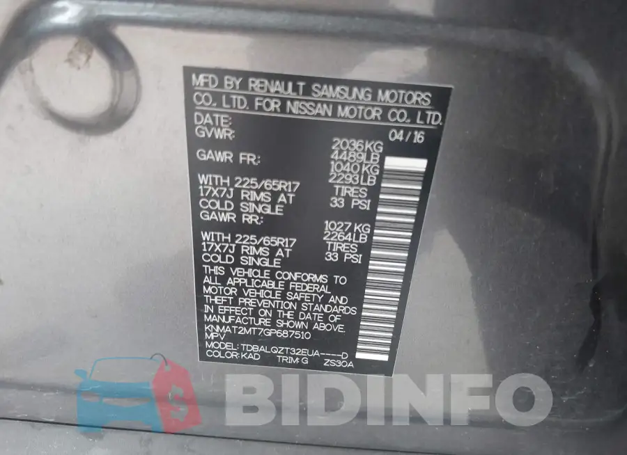 KNMAT2MT7GP687510 Photo# 9