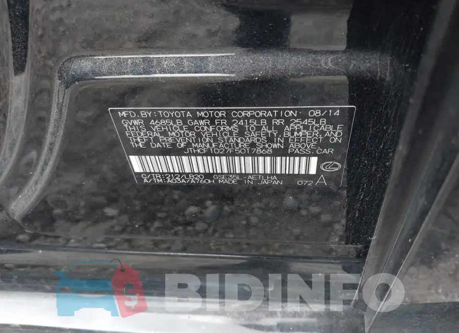 JTHCF1D27F5017868 Photo# 9