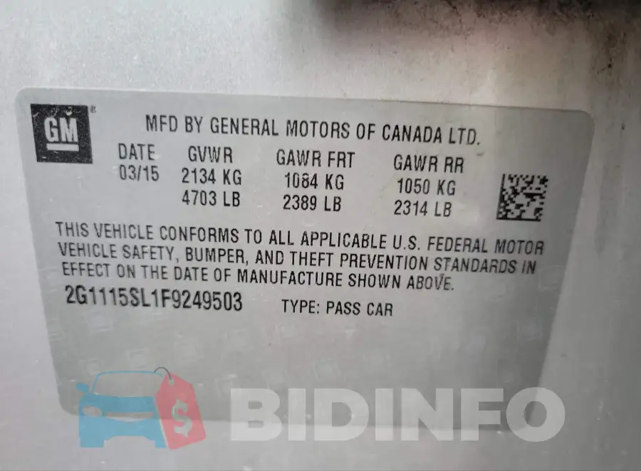 2G1115SL1F9249503 Photo# 9