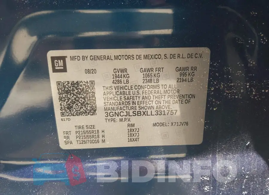 3GNCJLSBXLL331757 Photo# 9