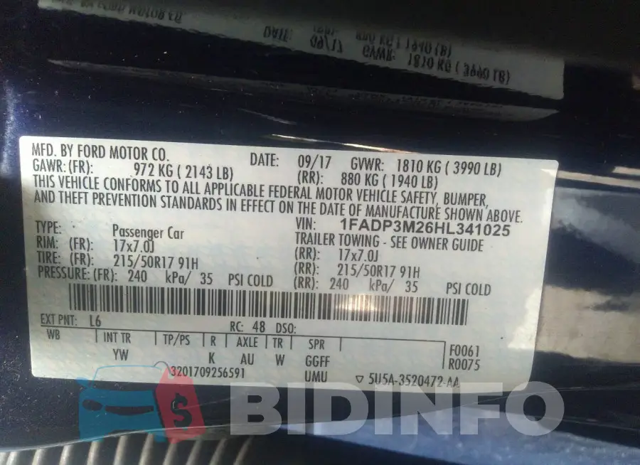 1FADP3M26HL341025 Photo# 9