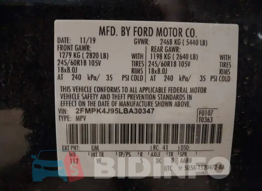 2FMPK4J95LBA30347 Photo# 9