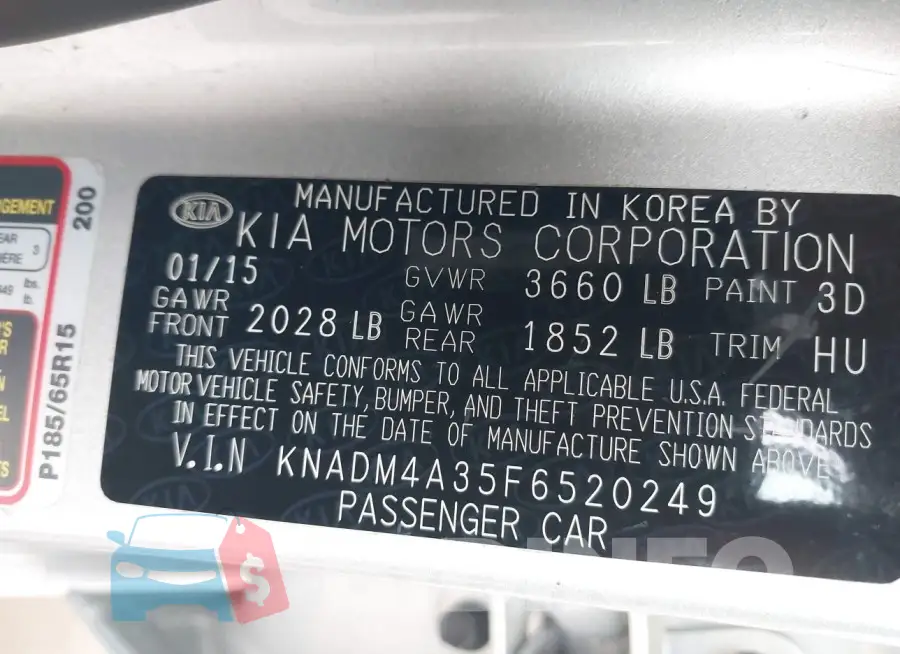KNADM4A35F6520249 Photo# 9