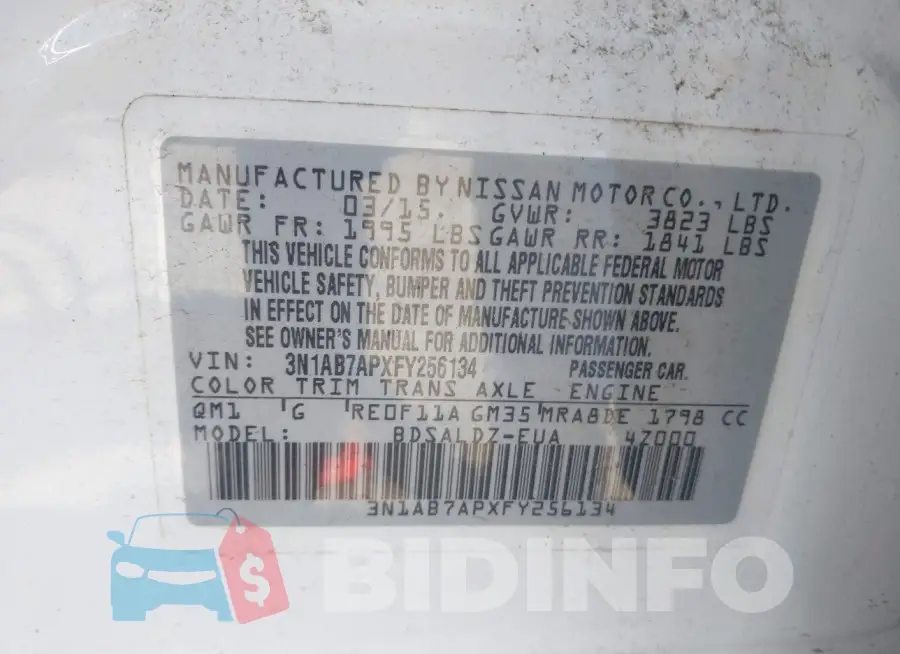 3N1AB7APXFY256134 Photo# 9