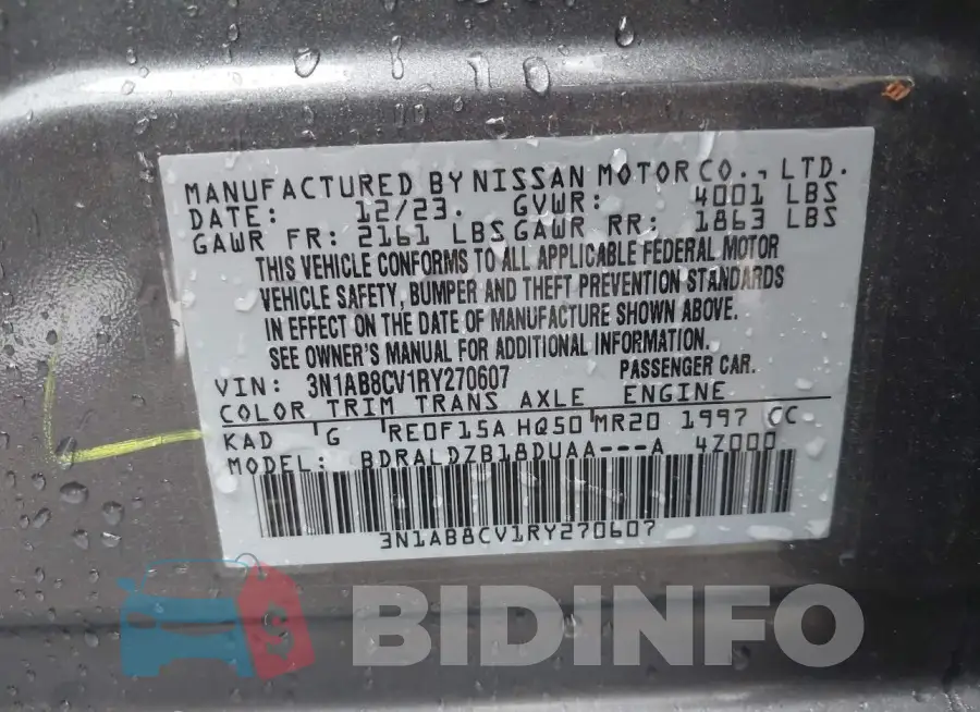 3N1AB8CV1RY270607 Photo# 9