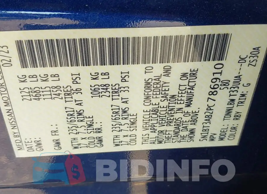 5N1BT3AB2PC786910 Photo# 9