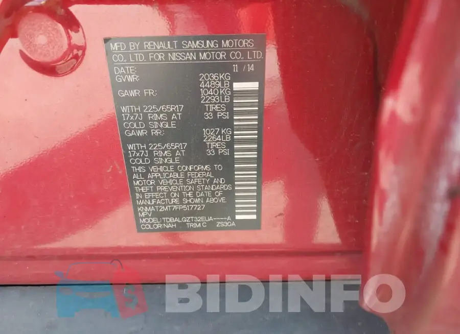 KNMAT2MT7FP517727 Photo# 9