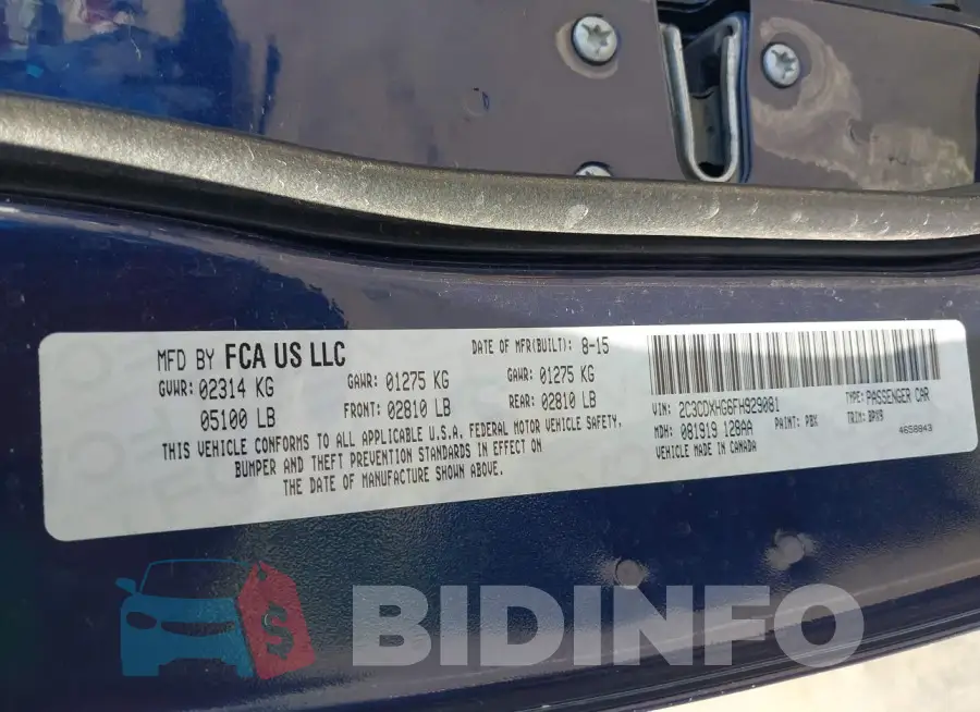 2C3CDXHG6FH929081 Photo# 9