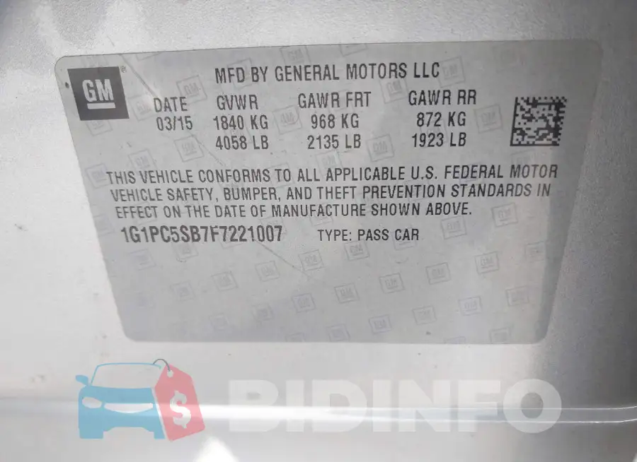 1G1PC5SB7F7221007 Photo# 9