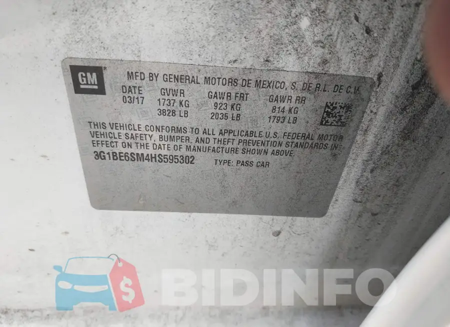 3G1BE6SM4HS595302 Photo# 9