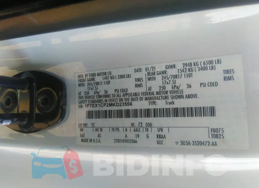 1FTEX1CP2MKD23556 Photo# 9