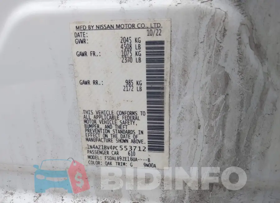 1N4AZ1BV4PC553712 Photo# 8