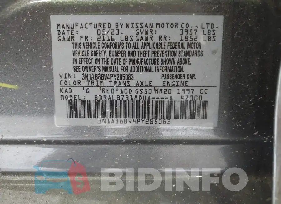 3N1AB8BV4PY285083 Photo# 9